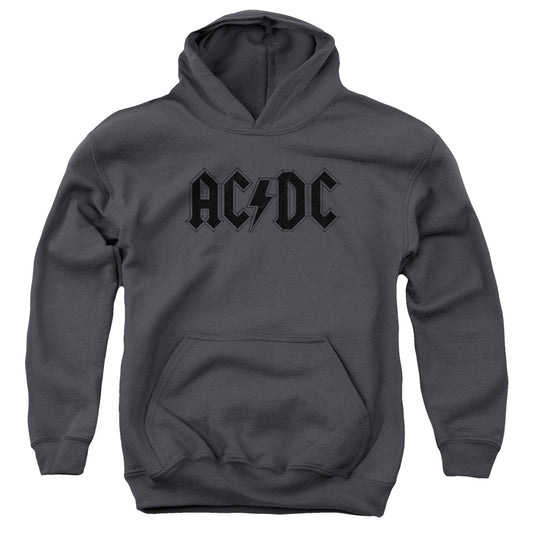 AC\DC : WORN LOGO YOUTH PULL-OVER HOODIE Charcoal LG