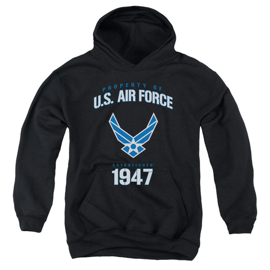 AIR FORCE : PROPERTY OF YOUTH PULL-OVER HOODIE BLACK LG
