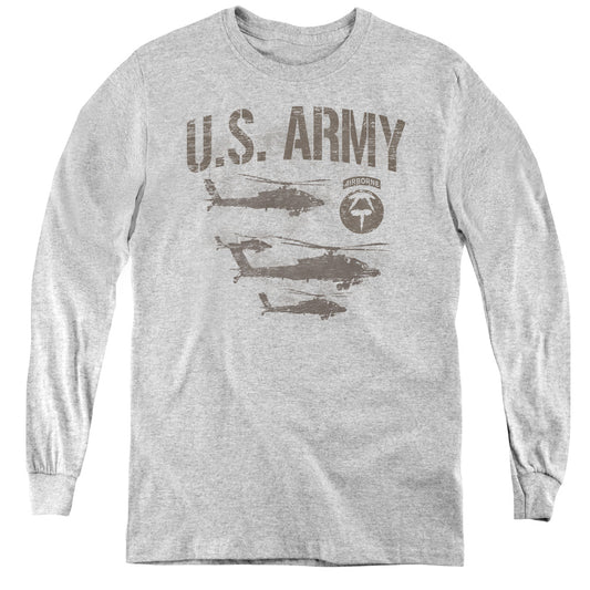 ARMY : AIRBORNE L\S YOUTH ATHLETIC HEATHER LG