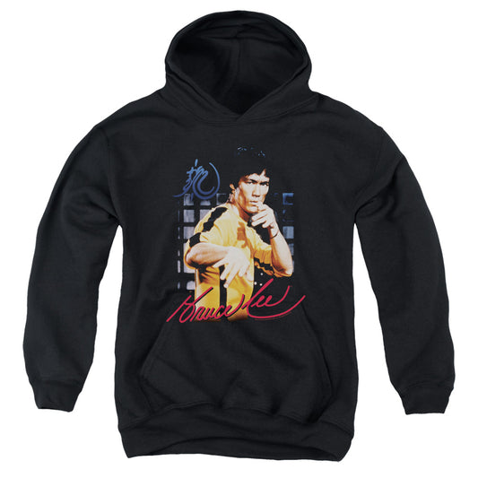 BRUCE LEE : YELLOW JUMPSUIT YOUTH PULL OVER HOODIE BLACK LG