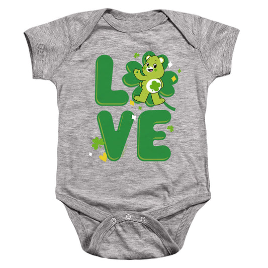 CARE BEARS : UNLOCK THE MAGIC : GOOD LUCK BEAR LOVE ST. PATRICK'S DAY INFANT SNAPSUIT Athletic Heather LG (18 Mo)