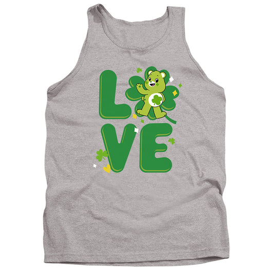 CARE BEARS : UNLOCK THE MAGIC : GOOD LUCK BEAR LOVE ST. PATRICK'S DAY ADULT TANK Athletic Heather MD
