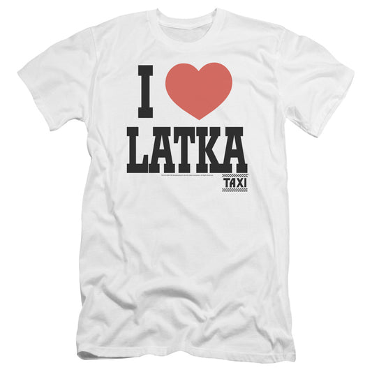 TAXI : I HEART LATKA PREMIUM CANVAS ADULT SLIM FIT 30\1 WHITE MD