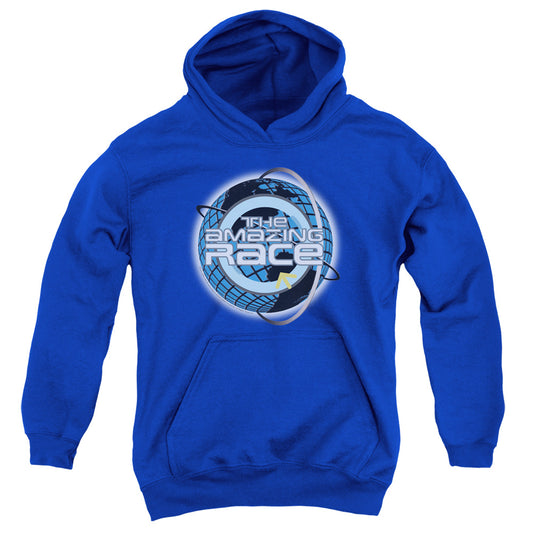 AMAZING RACE : AROUND THE GLOBE YOUTH PULL-OVER HOODIE ROYAL BLUE LG