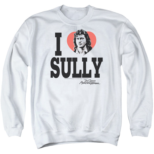 DR. QUINN : I HEART SULLY ADULT CREW NECK SWEATSHIRT WHITE MD