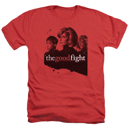 THE GOOD FIGHT : DIANE LUCCA MAIA ADULT REGULAR FIT HEATHER SHORT SLEEVE Red 3X