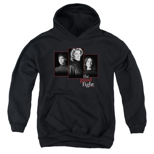 THE GOOD FIGHT : THE GOOD FIGHT CAST YOUTH PULL OVER HOODIE Black LG