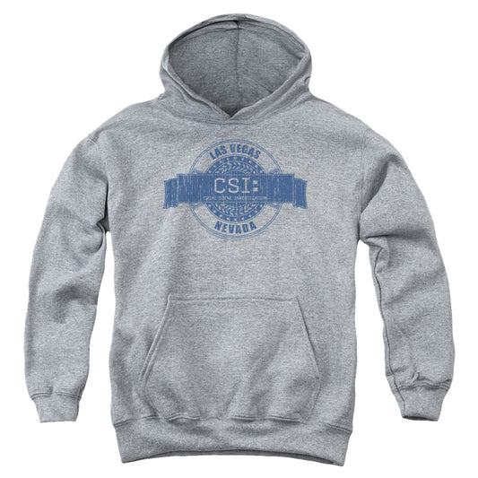 CSI : VEGAS BADGE YOUTH PULL OVER HOODIE ATHLETIC HEATHER SM