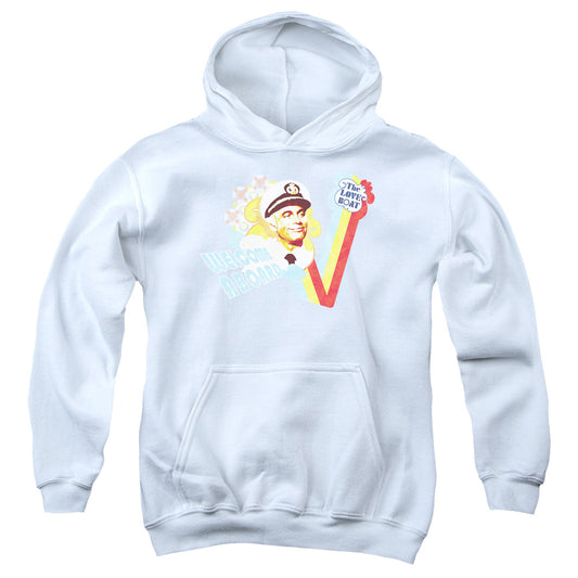 LOVE BOAT : WELCOME ABOARD YOUTH PULL OVER HOODIE White LG