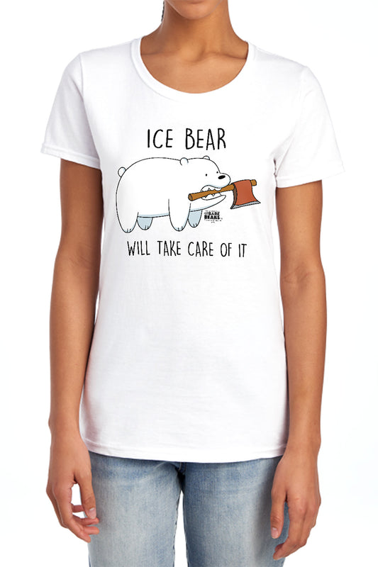 WE BARE BEARS : TAKE CARE OF IT S\S WOMENS TEE Light Blue MD