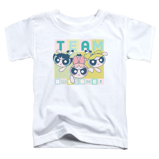 POWERPUFF GIRLS : AWESOME BLOCK S\S TODDLER TEE White MD (3T)