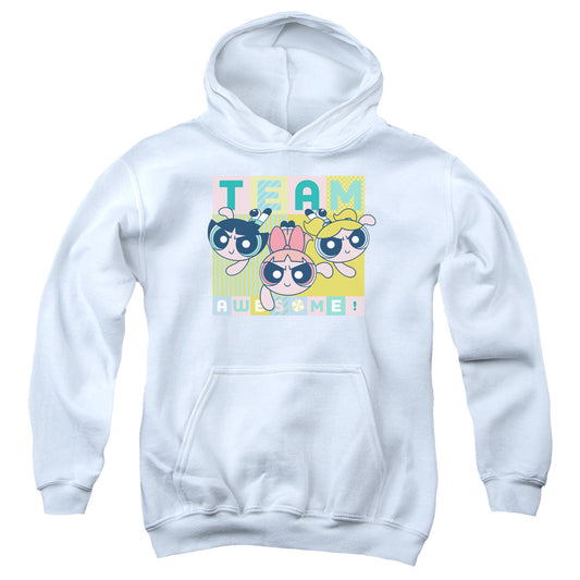 POWERPUFF GIRLS : AWESOME BLOCK YOUTH PULL OVER HOODIE White XL
