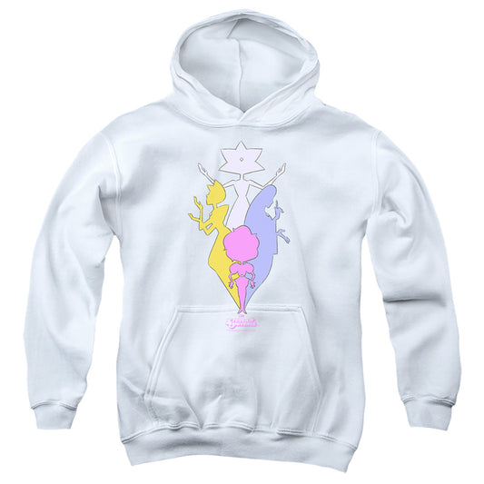 STEVEN UNIVERSE : THE DIAMONDS YOUTH PULL OVER HOODIE White LG