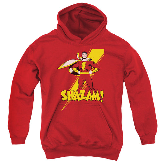DC SHAZAM : SHAZAM YOUTH PULL OVER HOODIE Red MD