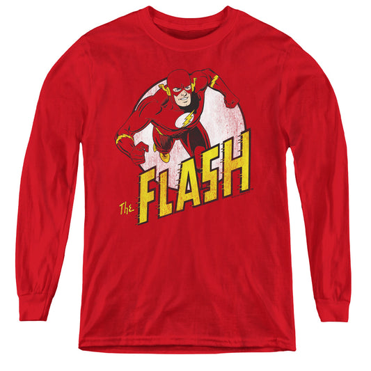 DC FLASH : THE FLASH L\S YOUTH RED LG
