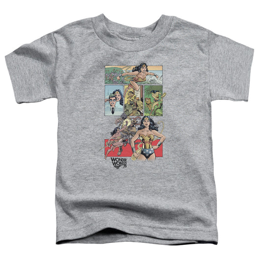 WONDER WOMAN : WW75 COMIC PAGE TODDLER SHORT SLEEVE Athletic Heather XL (5T)