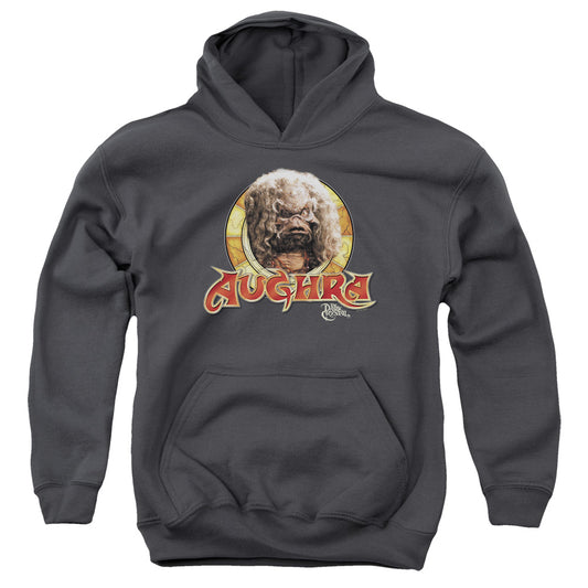 DARK CRYSTAL : AUGHRA CIRCLE YOUTH PULL OVER HOODIE CHARCOAL LG