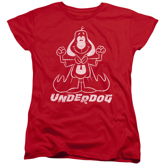 UNDERDOG : OUTLINE UNDER S\S WOMENS TEE Red MD