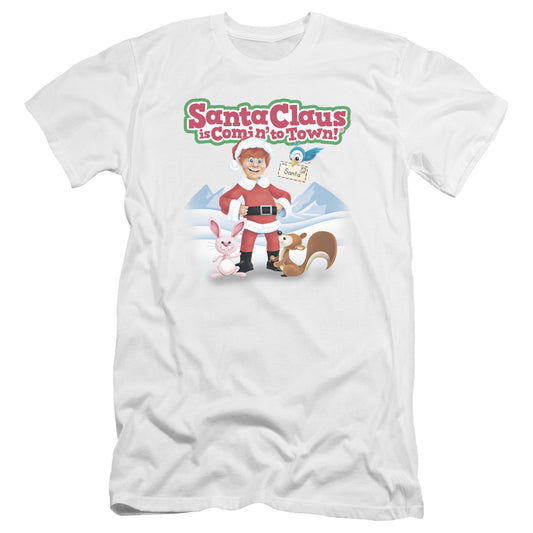 SANTA CLAUS IS COMIN TO TOWN : ANIMAL FRIENDS PREMIUM CANVAS ADULT SLIM FIT 30\1 WHITE XL