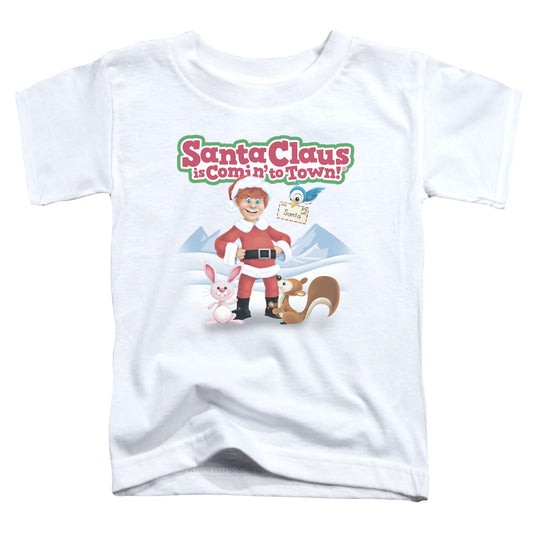 SANTA CLAUS IS COMIN TO TOWN : ANIMAL FRIENDS S\S TODDLER TEE White LG (4T)