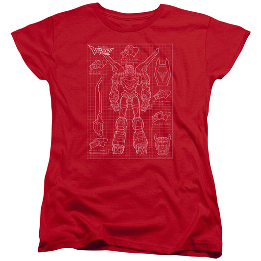 VOLTRON : VOLTRON SCHEMATIC WOMENS SHORT SLEEVE Red MD
