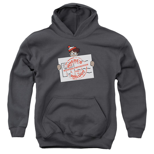 WHERE'S WALDO : WITNESS PROTECTION YOUTH PULL OVER HOODIE Charcoal XL
