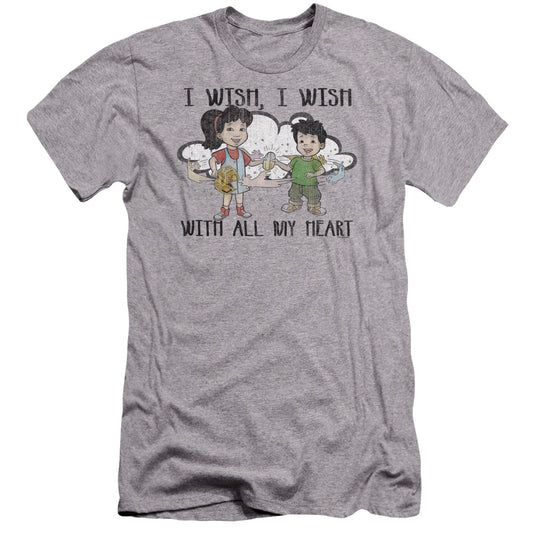 DRAGON TALES : I WISH WITH ALL MY HEART PREMUIM CANVAS ADULT SLIM FIT 30\1 Athletic Heather 2X