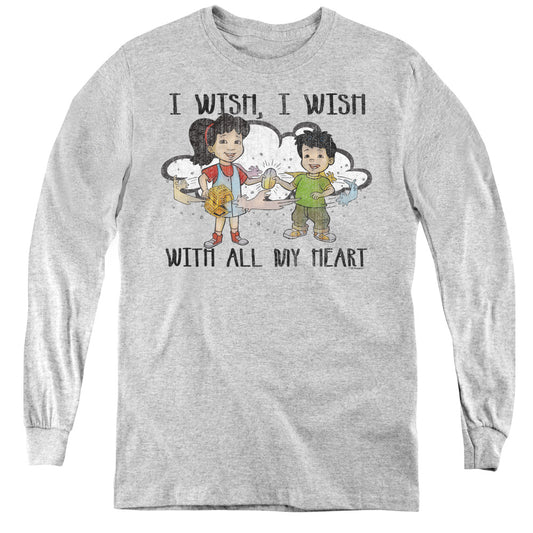 DRAGON TALES : I WISH WITH ALL MY HEART L\S YOUTH ATHLETIC HEATHER LG