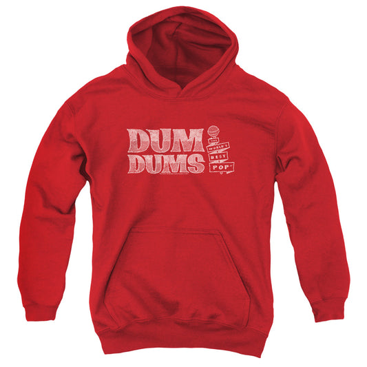 DUM DUMS : WORLD'S BEST YOUTH PULL OVER HOODIE RED LG