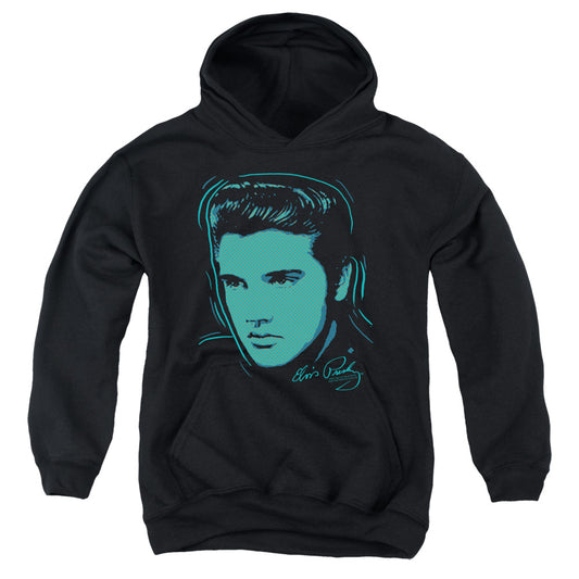 ELVIS PRESLEY : YOUNG DOTS YOUTH PULL OVER HOODIE BLACK LG