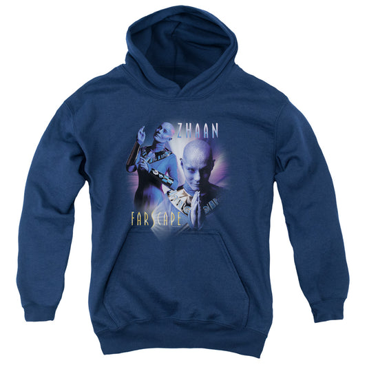 FARSCAPE : ZHAAN YOUTH PULL OVER HOODIE NAVY LG