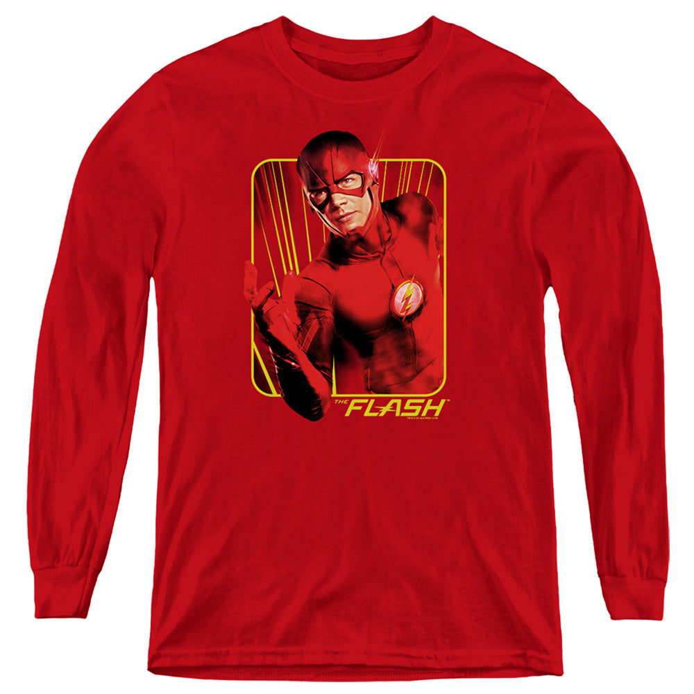 FLASH TV SERIES : BARRY BOLTS L\S YOUTH Red LG