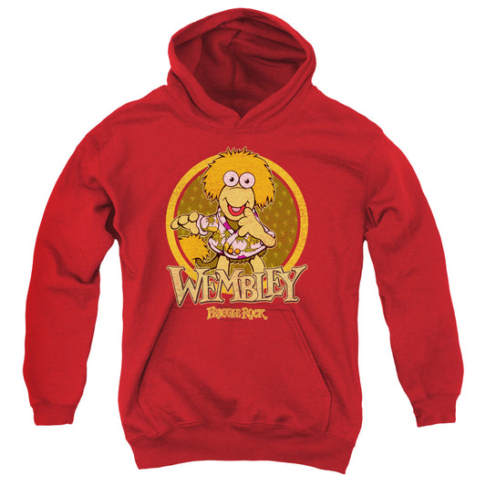 FRAGGLE ROCK : WEMBLEY CIRCLE YOUTH PULL OVER HOODIE Red LG