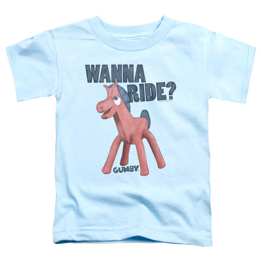 GUMBY : WANNA RIDE S\S TODDLER TEE LIGHT BLUE LG (4T)