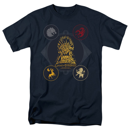GAME OF THRONES : 4 HOUSES 4 THE THRONE S\S ADULT 18\1 Navy 2X