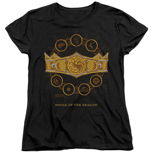 HOUSE OF THE DRAGON : CROWN WOMENS SHORT SLEEVE Black 2X