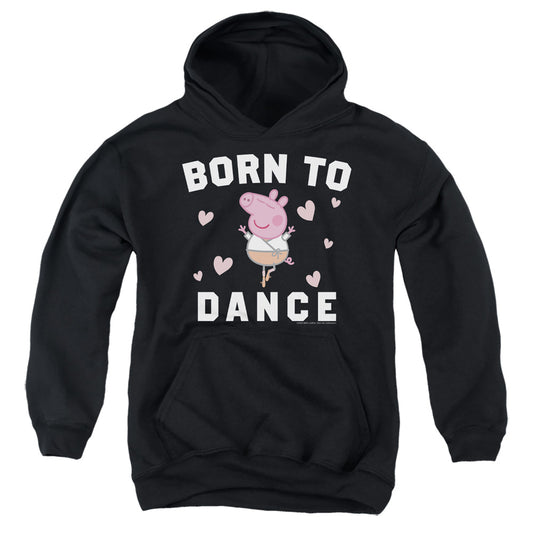 PEPPA PIG : BORN TO DANCE YOUTH PULL OVER HOODIE Black MD