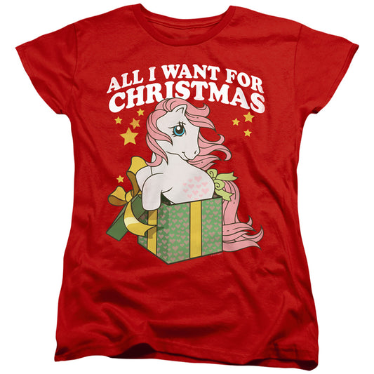 MY LITTLE PONY RETRO : ALL I WANT WOMENS SHORT SLEEVE Red 2X