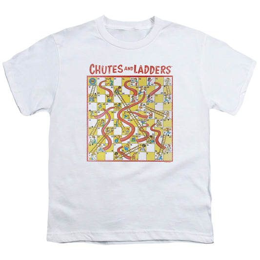 CHUTES AND LADDERS : 79 GAME BOARD S\S YOUTH 18\1 White XL