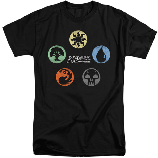 MAGIC THE GATHERING : 5 COLORS ADULT TALL FIT SHORT SLEEVE Black 3X