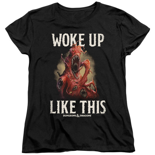 DUNGEONS AND DRAGONS : WOKE LIKE THIS WOMENS SHORT SLEEVE Black XL