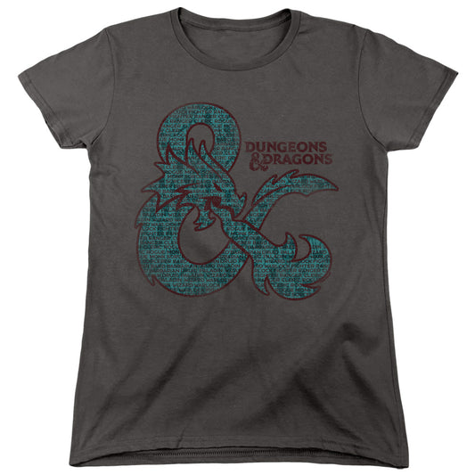 DUNGEONS AND DRAGONS : AMPERSAND CLASSES WOMENS SHORT SLEEVE Charcoal 2X