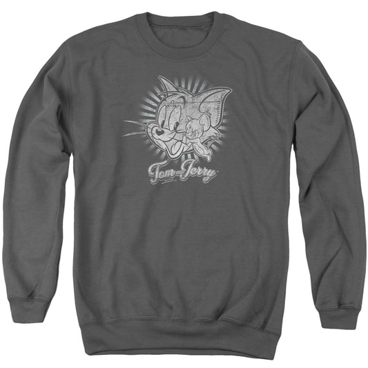 TOM AND JERRY : CLASSIC PALS ADULT CREW SWEAT Charcoal 2X