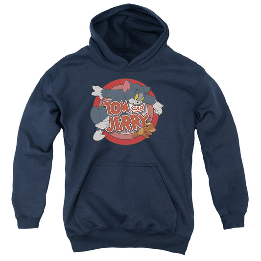 TOM AND JERRY : CAT AND MOUSE YOUTH PULL OVER HOODIE Navy LG