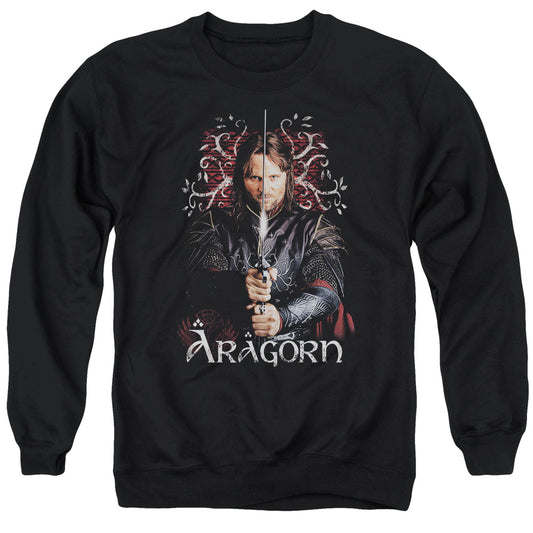 LORD OF THE RINGS : ARAGORN ADULT CREW NECK SWEATSHIRT BLACK MD