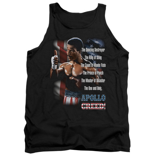 ROCKY II : THE ONE AND ONLY ADULT TANK BLACK 2X