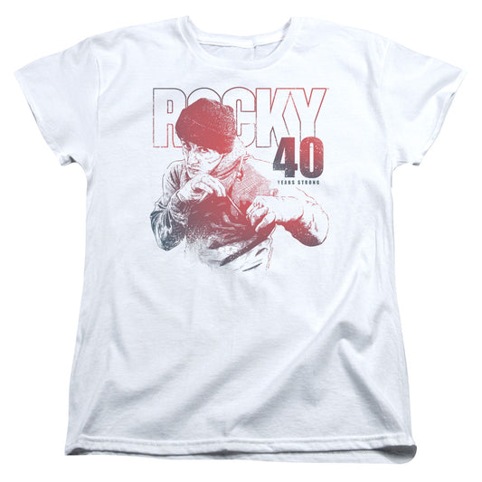 ROCKY : 40 YEARS STRONG WOMENS SHORT SLEEVE White MD