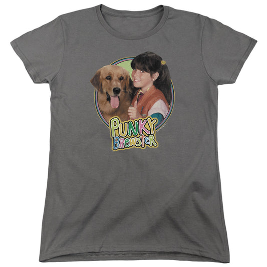 PUNKY BREWSTER : PUNKY AND BRANDON WOMENS SHORT SLEEVE CHARCOAL MD