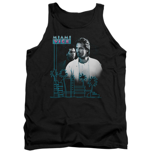 MIAMI VICE : LOOKING OUT ADULT TANK BLACK 2X