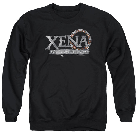 XENA : BATTERED LOGO ADULT CREW NECK SWEATSHIRT BLACK 2X
